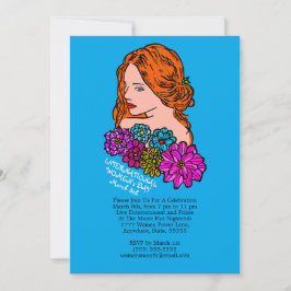 Internationale Vrouwendag Auburn Hair Lady Party Kaart