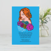 Internationale Vrouwendag Auburn Hair Lady Party Kaart (Staand voorkant)