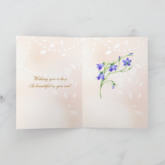 Internationale Vrouwendag, blauwe klokken bloemen Kaart (Binnen)