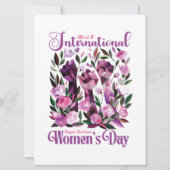 Internationale Vrouwendag Bloemenvuisten Uitnodigi (Voorkant)