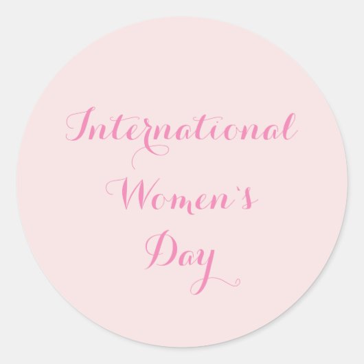 Internationale Vrouwendag Blush Roze Ronde Sticker (Voorkant)