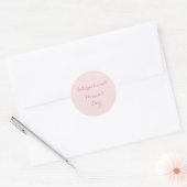 Internationale Vrouwendag Blush Roze Ronde Sticker (Envelop)