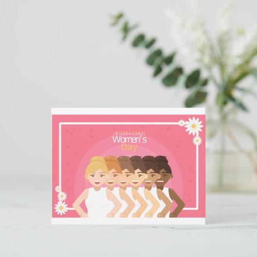 Internationale Vrouwendag Briefkaart (Staand voorkant)