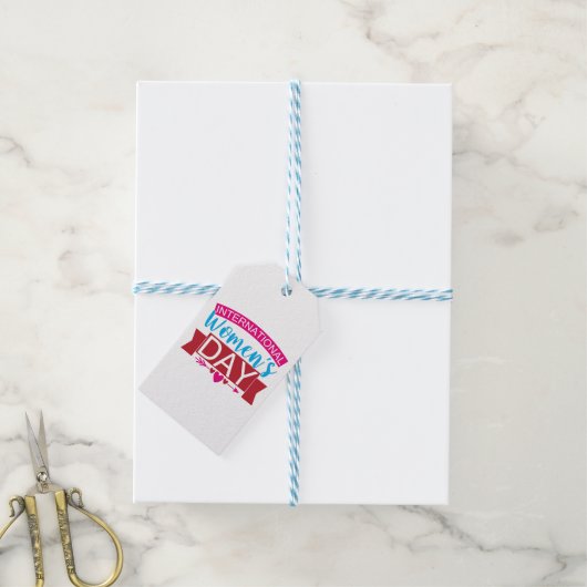 Internationale Vrouwendag Cadeaulabel (Met Touw)