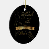 Internationale Vrouwendag - Elegant Gold - Aanpass Keramisch Ornament (Rechts)