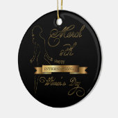 Internationale Vrouwendag - Elegant Gold - Aanpass Keramisch Ornament (Links)