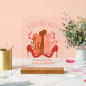 Internationale Vrouwendag EMPOWERED Fists Stiletto Acryl Bord (Huwelijk)