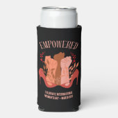Internationale Vrouwendag EMPOWERED Fists Stiletto Seltzer Blikjeskoeler (Seltzer Voorkant)