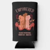 Internationale Vrouwendag EMPOWERED Fists Stiletto Seltzer Blikjeskoeler (Achterkant)