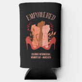 Internationale Vrouwendag EMPOWERED Fists Stiletto Seltzer Blikjeskoeler (Voorkant)