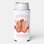 Internationale Vrouwendag EMPOWERED Fists Stiletto Seltzer Blikjeskoeler (Seltzer Achterkant)