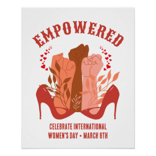 Internationale Vrouwendag EMPOWERED Vuisten Stilet Perfect Poster