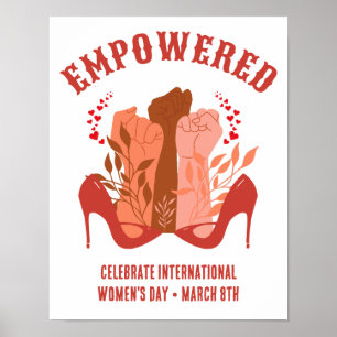 Internationale Vrouwendag EMPOWERED Vuisten Stilet Poster