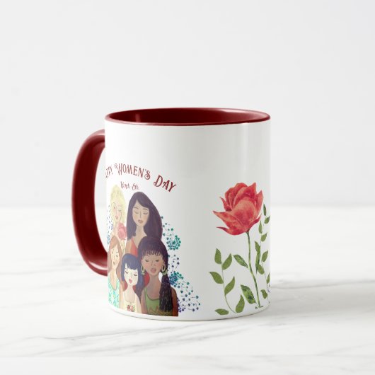 Internationale Vrouwendag Empowerment RED Mok (Voorkant links)
