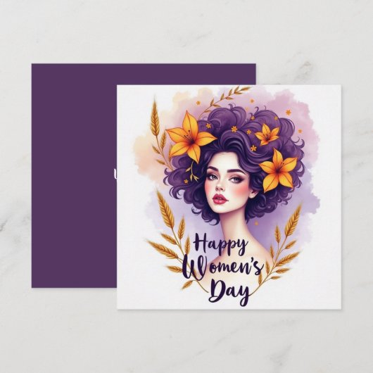 Internationale Vrouwendag Feestdagenkaart (Voorkant / Achterkant)
