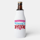 Internationale Vrouwendag Flesjeskoeler (Fles Voorkant)