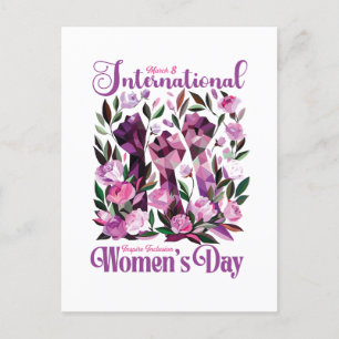 Internationale Vrouwendag Floral Fists Briefkaart