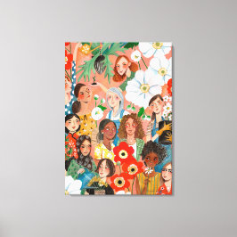 Internationale vrouwendag florale poster canvas afdruk