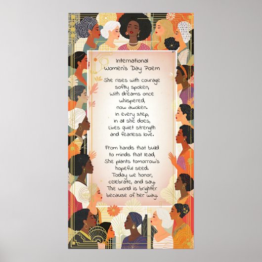 Internationale Vrouwendag Gedicht Poster (Voorkant)