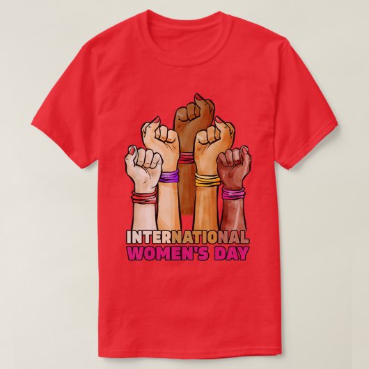 Internationale Vrouwendag - Gelijke kansen voor ma T-shirt (Design voorkant)