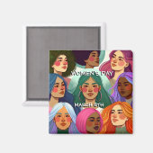 Internationale Vrouwendag gelijkheid en diversitei Magneet (Voorkant / Achterkant)