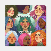 Internationale Vrouwendag gelijkheid en diversitei Magneet (Voorkant)