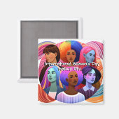 Internationale Vrouwendag | Gelijkheid vieren Magneet (Voorkant / Achterkant)