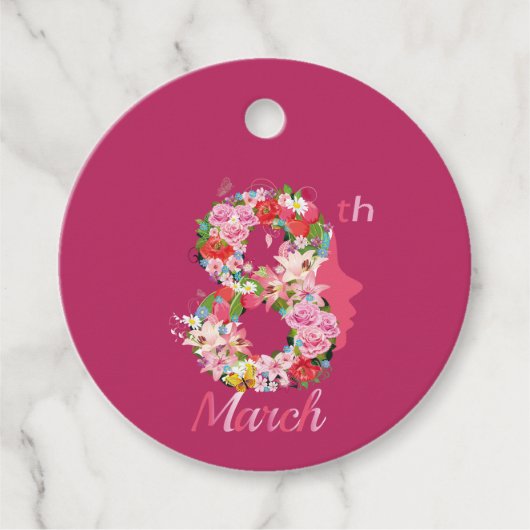 Internationale Vrouwendag Gelukkige Vrouwendag 8 2 Bedankjes Labels (Voorkant)