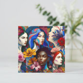 Internationale Vrouwendag Geschiedenis Kaart (Staand voorkant)