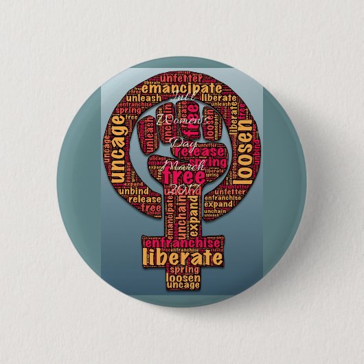 internationale vrouwendag in maart 2017 ronde button 5,7 cm (Voorkant)