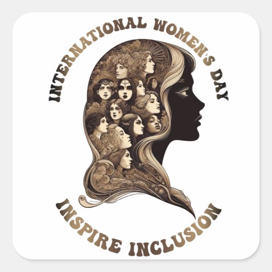 Internationale Vrouwendag Inspireren Inclusie meis Vierkante Sticker (Voorkant)