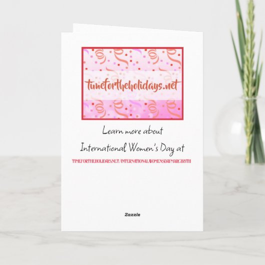 Internationale Vrouwendag is 8 maart Kaart (Achterkant)