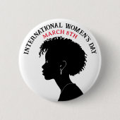 Internationale Vrouwendag is 8 maart Ronde Button 5,7 Cm (Voorkant)