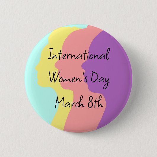 Internationale Vrouwendag is 8 maart Ronde Button 5,7 Cm (Voorkant)