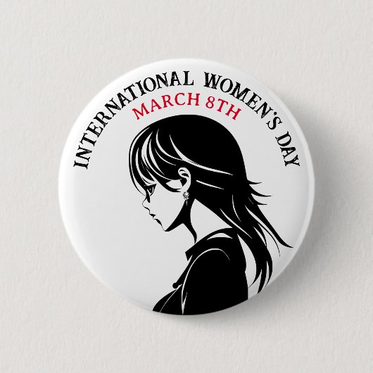Internationale Vrouwendag is 8 maart Ronde Button 5,7 Cm (Voorkant)