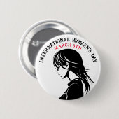 Internationale Vrouwendag is 8 maart Ronde Button 5,7 Cm (Voorkant /achterkant)