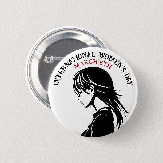 Internationale Vrouwendag is 8 maart Ronde Button 5,7 Cm (Voorkant /achterkant)