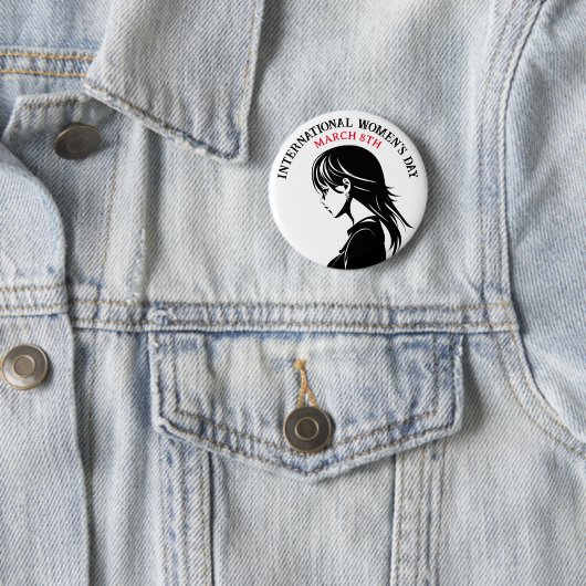 Internationale Vrouwendag is 8 maart Ronde Button 5,7 Cm (In situ)