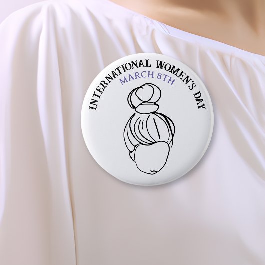 Internationale Vrouwendag is 8 maart Ronde Button 5,7 Cm
