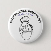 Internationale Vrouwendag is 8 maart Ronde Button 5,7 Cm (Voorkant)