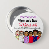 Internationale Vrouwendag is 8 maart Ronde Button 7,6 Cm (Voorkant /achterkant)