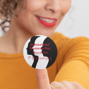 Internationale Vrouwendag is 8 maart Ronde Sticker