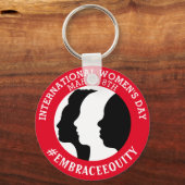 Internationale Vrouwendag is 8 maart Sleutelhanger (Voorkant)
