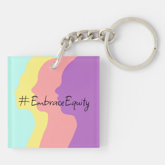 Internationale Vrouwendag is 8 maart Sleutelhanger (Achterkant)