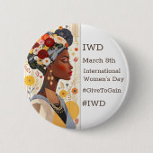 Internationale Vrouwendag | IVD #GivetoGain Ronde Button 5,7 Cm (Voorkant)