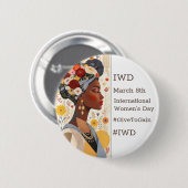 Internationale Vrouwendag | IVD #GivetoGain Ronde Button 5,7 Cm (Voorkant /achterkant)