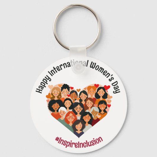 Internationale Vrouwendag | IWD 8 maart | Hart Sleutelhanger (Voorkant)