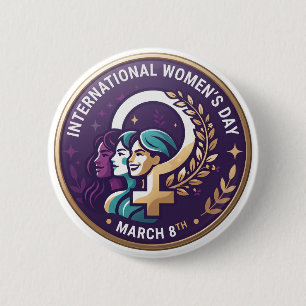 Internationale Vrouwendag   IWD 8 maart Ronde Button 5,7 Cm