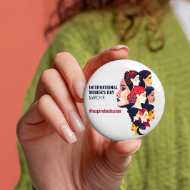 Internationale Vrouwendag | IWD 8 maart Ronde Button 7,6 Cm