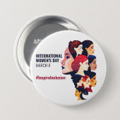 Internationale Vrouwendag | IWD 8 maart Ronde Button 7,6 Cm (Voorkant /achterkant)